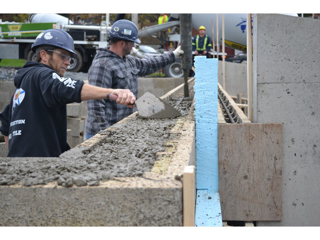 Bricklayers at work